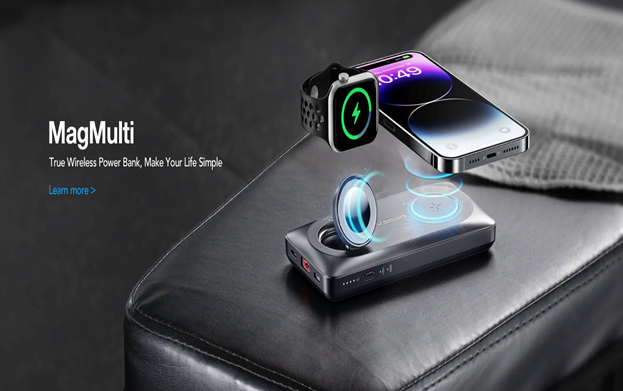 How to charge Your iWatch and iPhone at same time with this Magnetic Duo Wireless Power Bank?